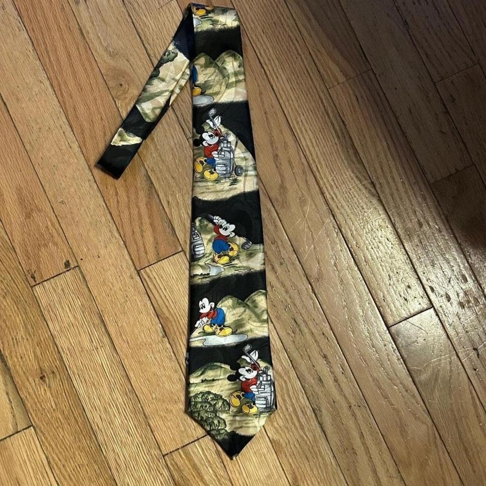 Vintage Disney Mickey Mouse‎ Golf Neck Tie 4" Polyester T32-65